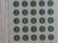 Number seal (12mm) Green. 40 pcs Number seal (12mm) Green. 40 pcs