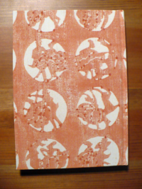 Notizbuch Wood block print Dancing lachs