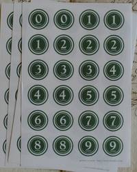 Number seal (18mm) Green. 24 pcs