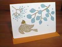 Letterpress folio card M. message bird Letterpress folio card M. message bird