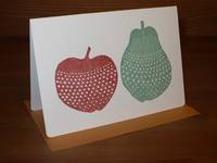 Letterpress folio card M. apple and pear Letterpress folio card M. apple and pear