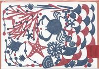 Letterpress folio card M. sandy beach Letterpress folio card M. sandy beach