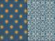 2 design pattern - Dot Flower blue