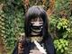 Gesichtsmaske Kranich Gold Schwarz Gesichtsmaske Kranich Gold Schwarz