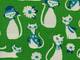 Cotton+Steel Fancy Cats Green