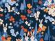 Neighboring Woods - Rabbit & Fox - Navy Neighboring Woods - Rabbit & Fox - Navy