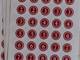 Number seal (12mm) Red. 40 pcs