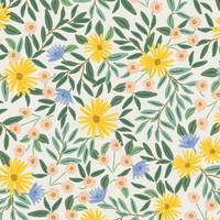 Cotton+Steel Bramble - Daisy Fields - Cream Canvas Metallic Cotton+Steel Bramble - Daisy Fields - Cream Canvas Metallic