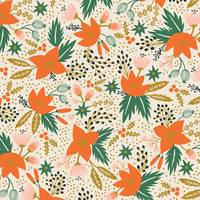 Cotton+Steel Holiday Classics - Poinsettia - Cream Metallic Cotton+Steel Holiday Classics - Poinsettia - Cream Metallic