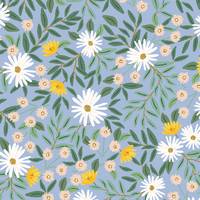 Cotton+Steel Bramble - Daisy Fields - Blue Canvas Metallic Cotton+Steel Bramble - Daisy Fields - Blue Canvas Metallic