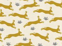 Cotton+Steel In The Woods - Playful Hare  - Amber