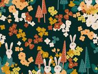 Neighboring Woods - Rabbit & Fox - Pine Green Neighboring Woods - Rabbit & Fox - Pine Green