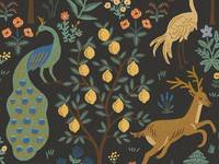 Cotton+Steel Camont - Menagerie - Black Unbleached Canvas Metallic Cotton+Steel Camont - Menagerie - Black Unbleached Canvas Metallic