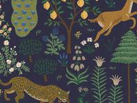 Cotton+Steel Camont - Menagerie - Navy Unbleached Canvas Metallic Cotton+Steel Camont - Menagerie - Navy Unbleached Canvas Metallic