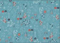 Blumen & Vogel hellblau Blumen & Vogel hellblau