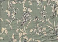 Herb flower green double gauze Herb flower green double gauze