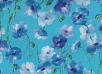 Watercolor Poppy blue in blue (Lawn) Watercolor Poppy blue in blue (Lawn)