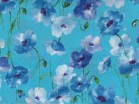 Watercolor Poppy blue in blue (Lawn)