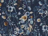 Watercolor Flower dark blue