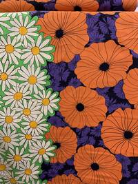 Retro flower orange green