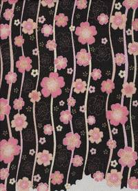 Sakura schwarz Chirimen Yuzen Sakura schwarz Chirimen Yuzen