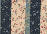 Blumen & Wellen blau Chirimen Blumen & Wellen blau Chirimen