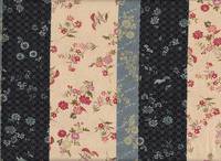 Blumen & Wellen schwarz Chirimen Blumen & Wellen schwarz Chirimen