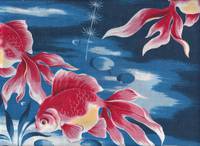 Goldfisch groß blau double gauze Goldfisch groß blau double gauze