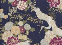 Hyakka Ryoran - Flying cranes navy Hyakka Ryoran - Flying cranes navy