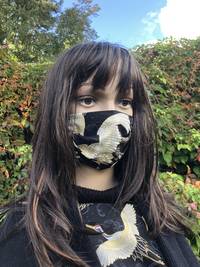 Gesichtsmaske Kranich Welle Schwarz Gesichtsmaske Kranich Welle Schwarz