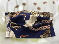 Gesichtsmaske Kranich Gold Blau Gesichtsmaske Kranich Gold Blau