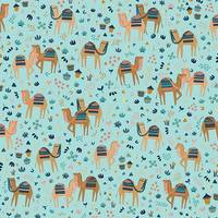 Cotton+Steel Camel Excursion - Turquoise Metallic Cotton+Steel Camel Excursion - Turquoise Metallic