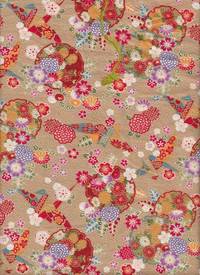 Paper Crane beige Chirimen Paper Crane beige Chirimen