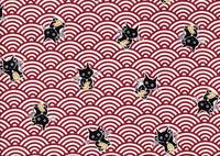 Seigaiha Katze rot Seigaiha Katze rot