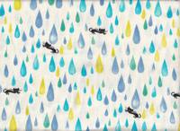 Katzen & Tropfen blau double gauze Katzen & Tropfen blau double gauze