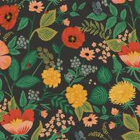 Cotton+Steel Camont - Poppy Fields - Black Unbleached Canvas Cotton+Steel Camont - Poppy Fields - Black Unbleached Canvas