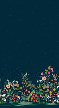 Cotton+Steel Growing Garden Navy Metallic Cotton+Steel Growing Garden Navy Metallic