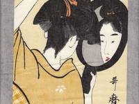 Panel Ukiyoe Utamaro Sharaku grau