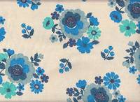 Wachstuch Embroidery Flower blue