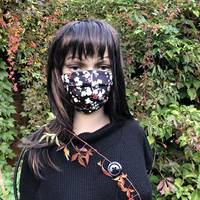 Gesichtsmaske - Sakura schwarz