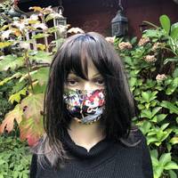 Gesichtsmaske - Fächer Kranich schwarz Gesichtsmaske - Fächer Kranich schwarz