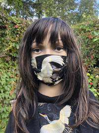 Gesichtsmaske Kranich Welle Schwarz Gesichtsmaske Kranich Welle Schwarz