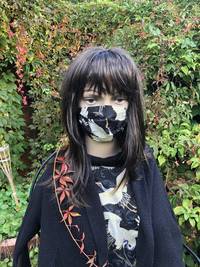 Gesichtsmaske Kranich Welle Schwarz Gesichtsmaske Kranich Welle Schwarz