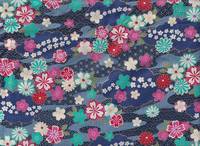 Hana asanoha blau Chirimen Hana asanoha blau Chirimen