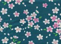 Sakura groß petrol Chirimen Sakura groß petrol Chirimen