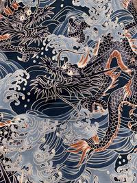 Drachen & Wellen groß navy Drachen & Wellen groß navy