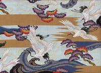 Kranich und Wellen beige Kranich und Wellen beige