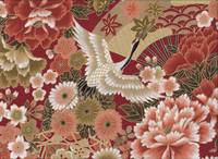 Kranich und Fächer rot Kranich und Fächer rot