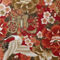 Kranich und Fächer rot Kranich und Fächer rot