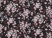 Sakura Wellen schwarz Chirimen Sakura Wellen schwarz Chirimen